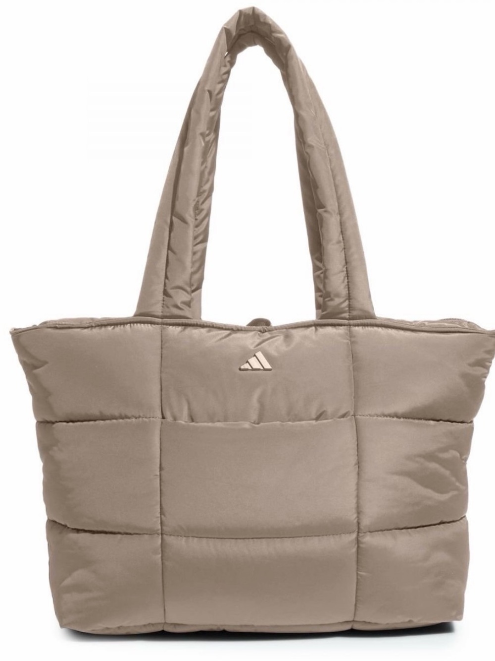 adidas Quilted Puffer Tote in Taupe
